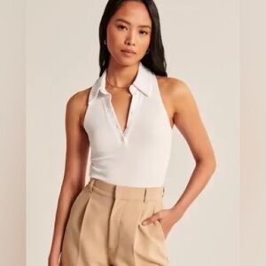 NWOT Abercrombie & Fitch Ribbed Polo Bodysuit